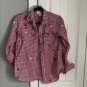 Anthropologie gingham blouse